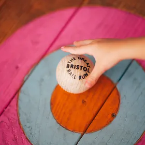 Wooden ball run track detail